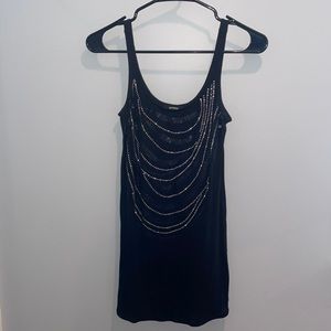 Cute black and silver glittery tank top from express